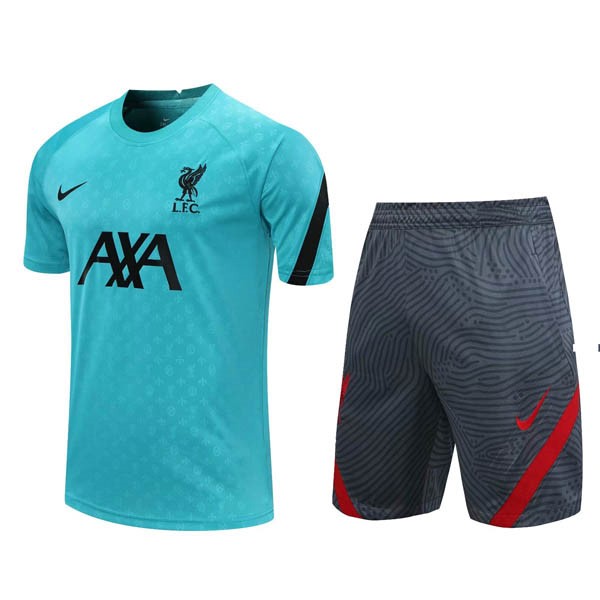 Trainingsshirt Liverpool Komplett Set 2020-21 Grün Grau